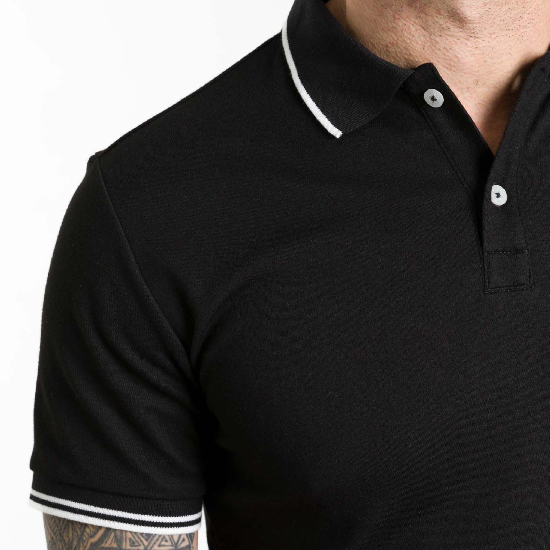 Black Micro Pique Polo - Image 4