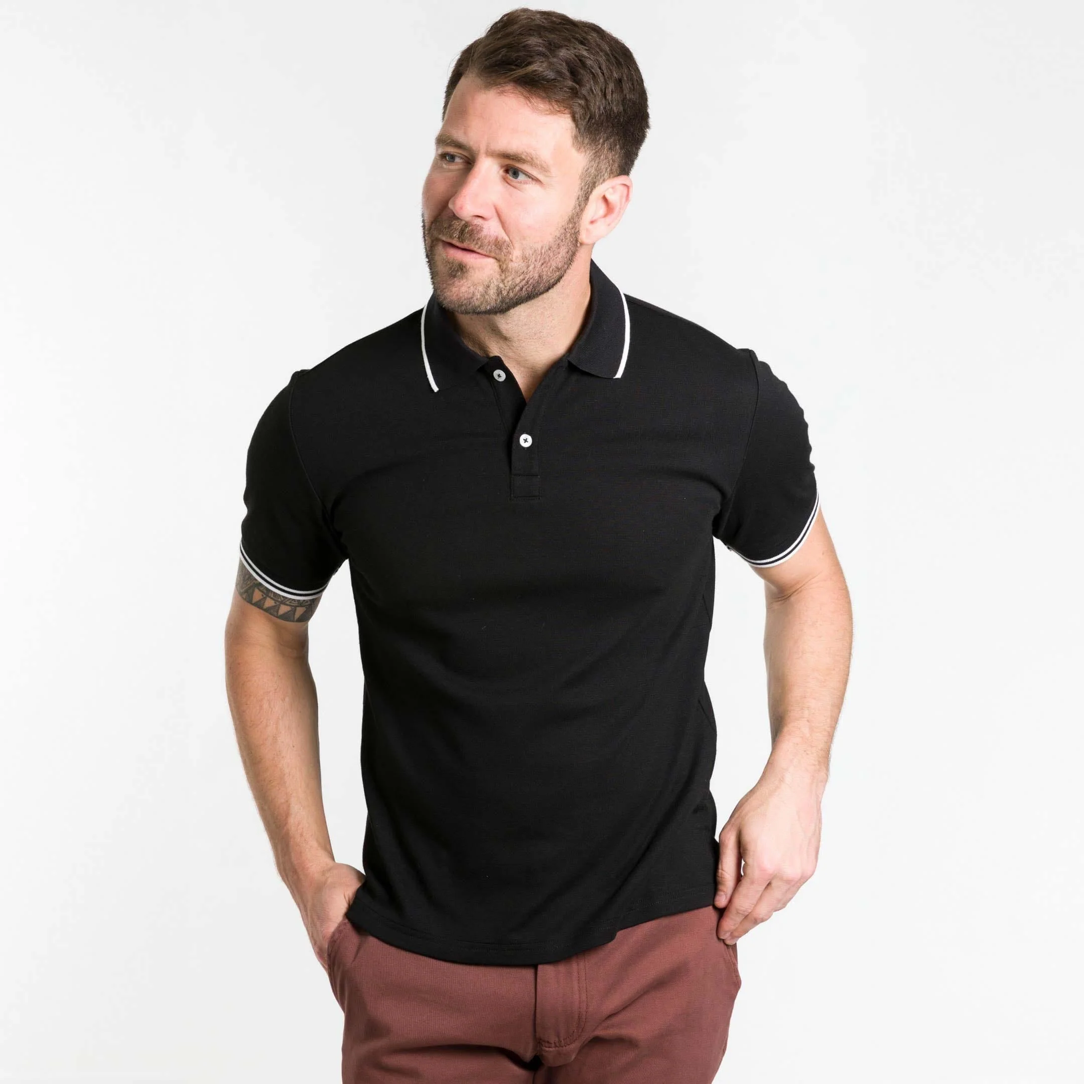 Black Micro Pique Polo - Image 6