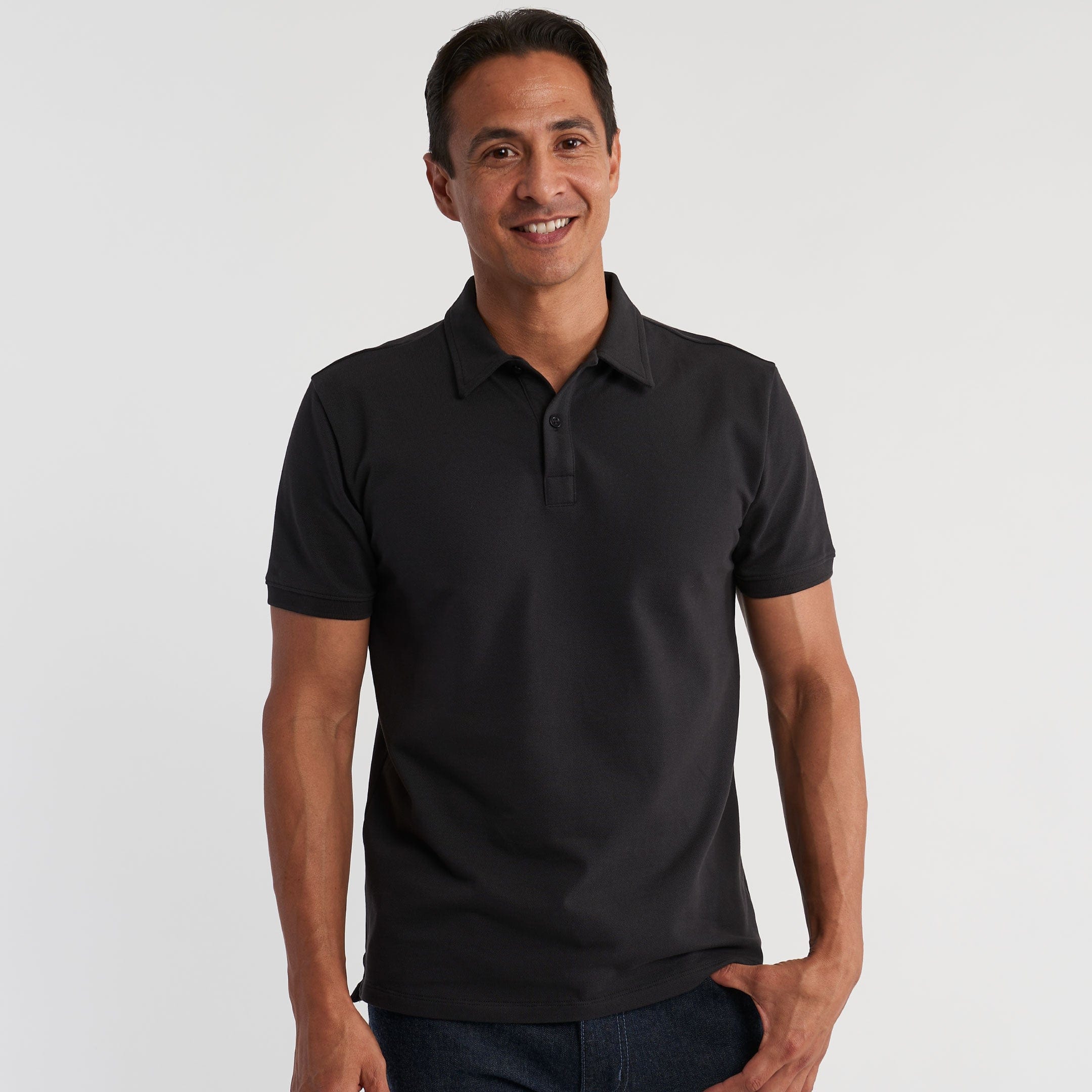 Black Pique Daily Polo - Image 6