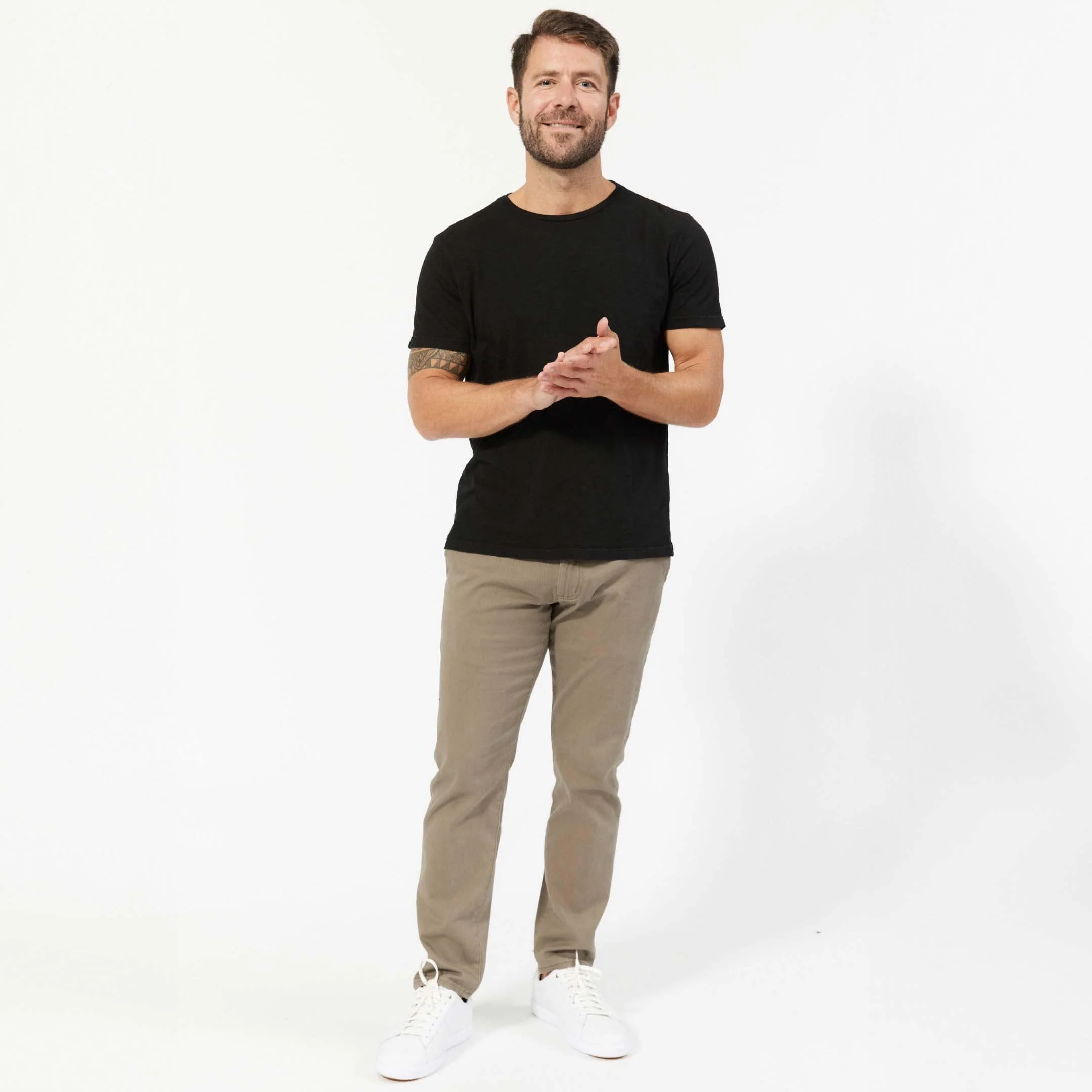 Black Textured Crew Neck Tee - Image 3