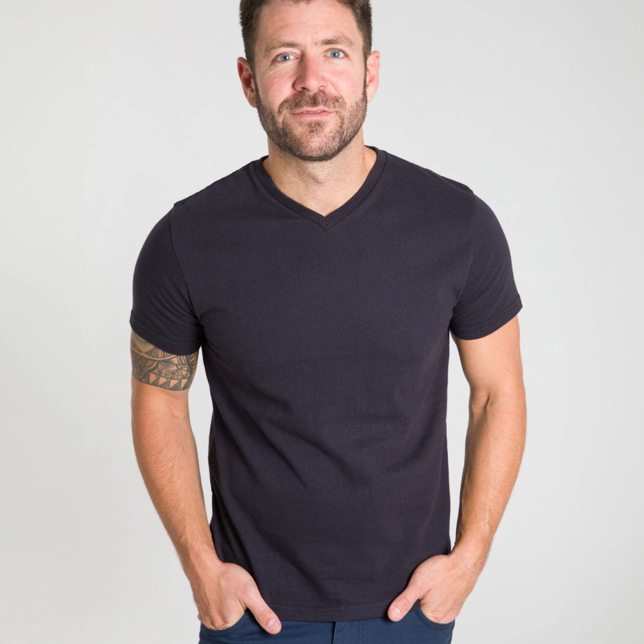 Black V-Neck Tee - Image 6