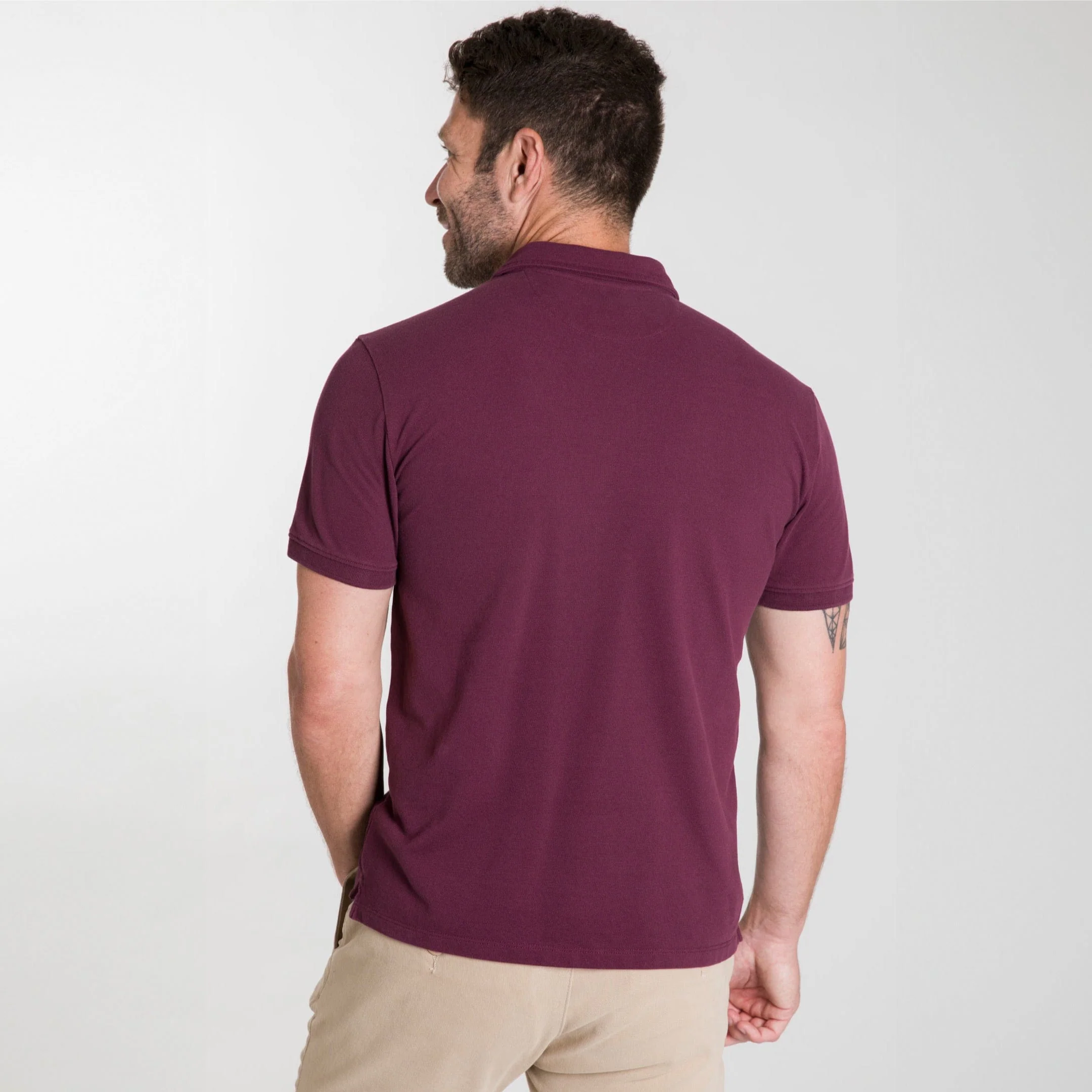 Burgundy Pique Daily Polo - Image 3