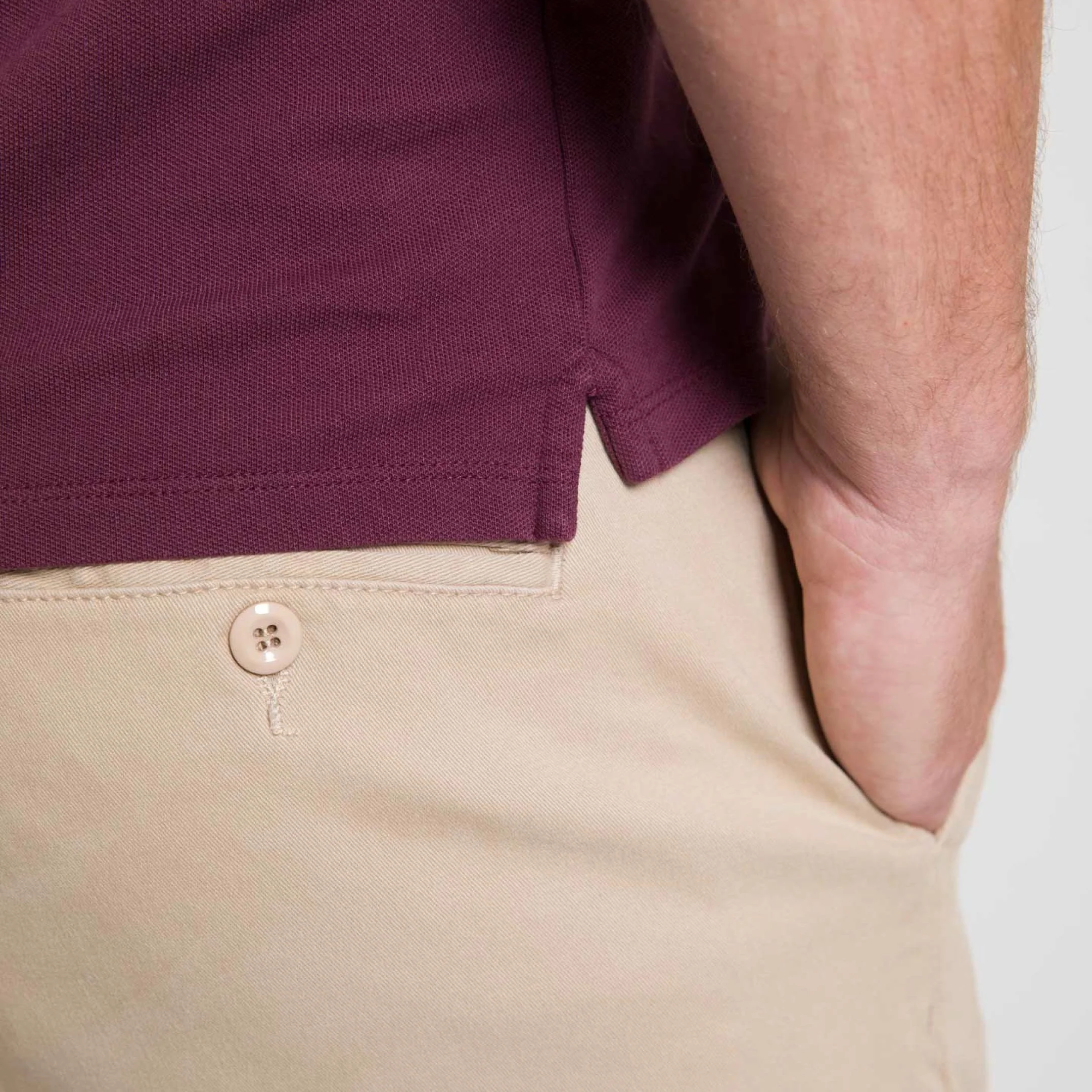 Burgundy Pique Daily Polo - Image 4