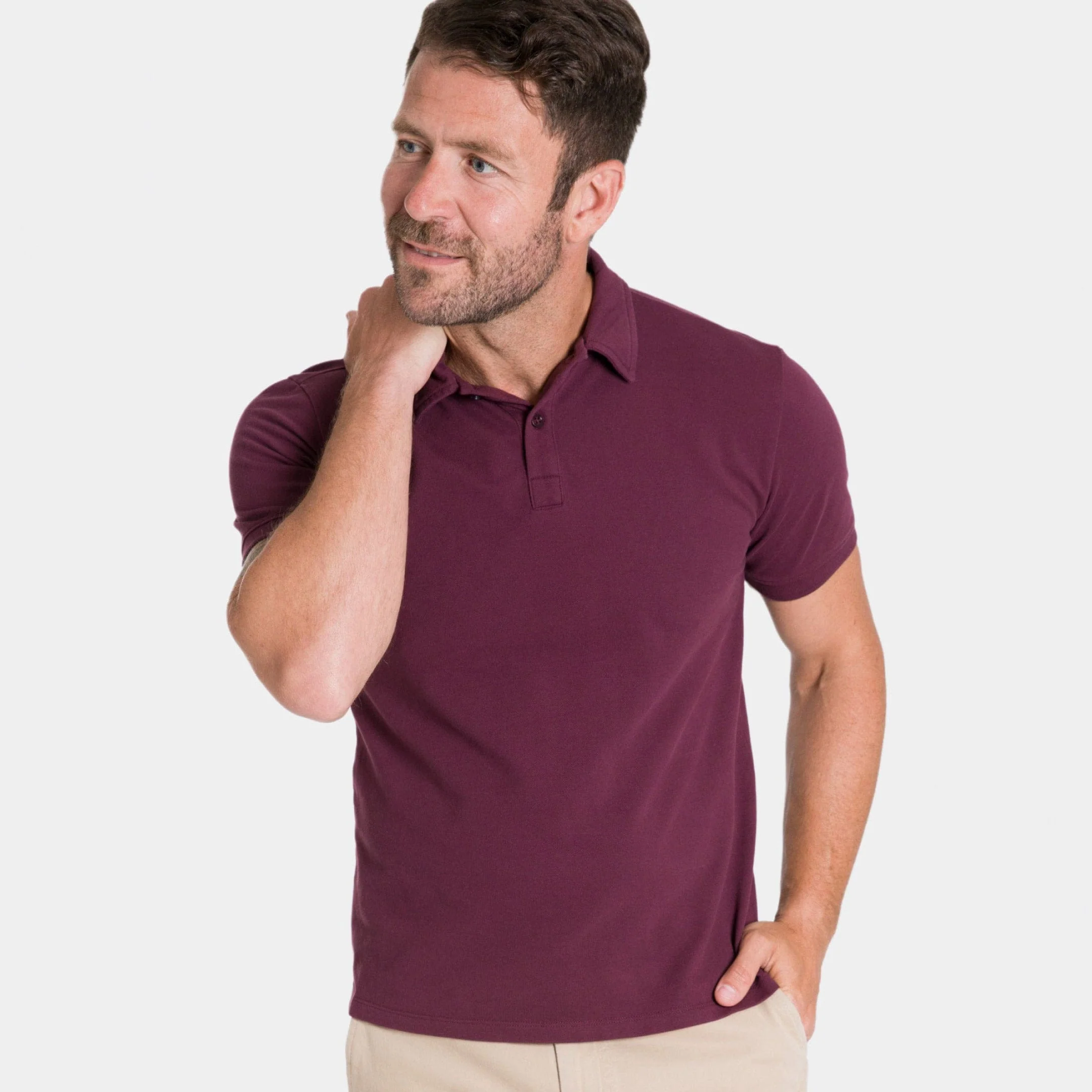 Burgundy Pique Daily Polo - Image 6