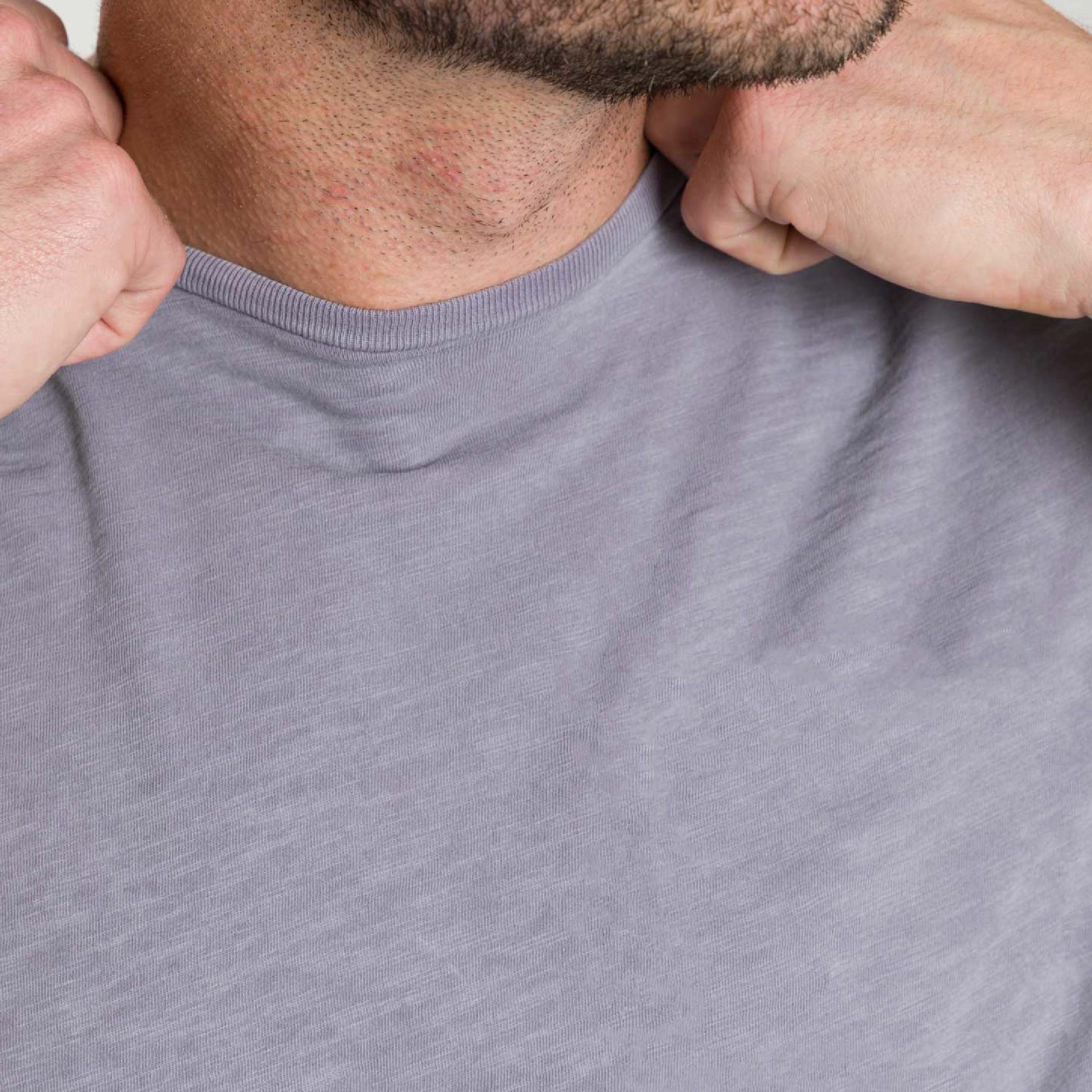 Faded Purple Textured Crew Neck Tee - Image 4