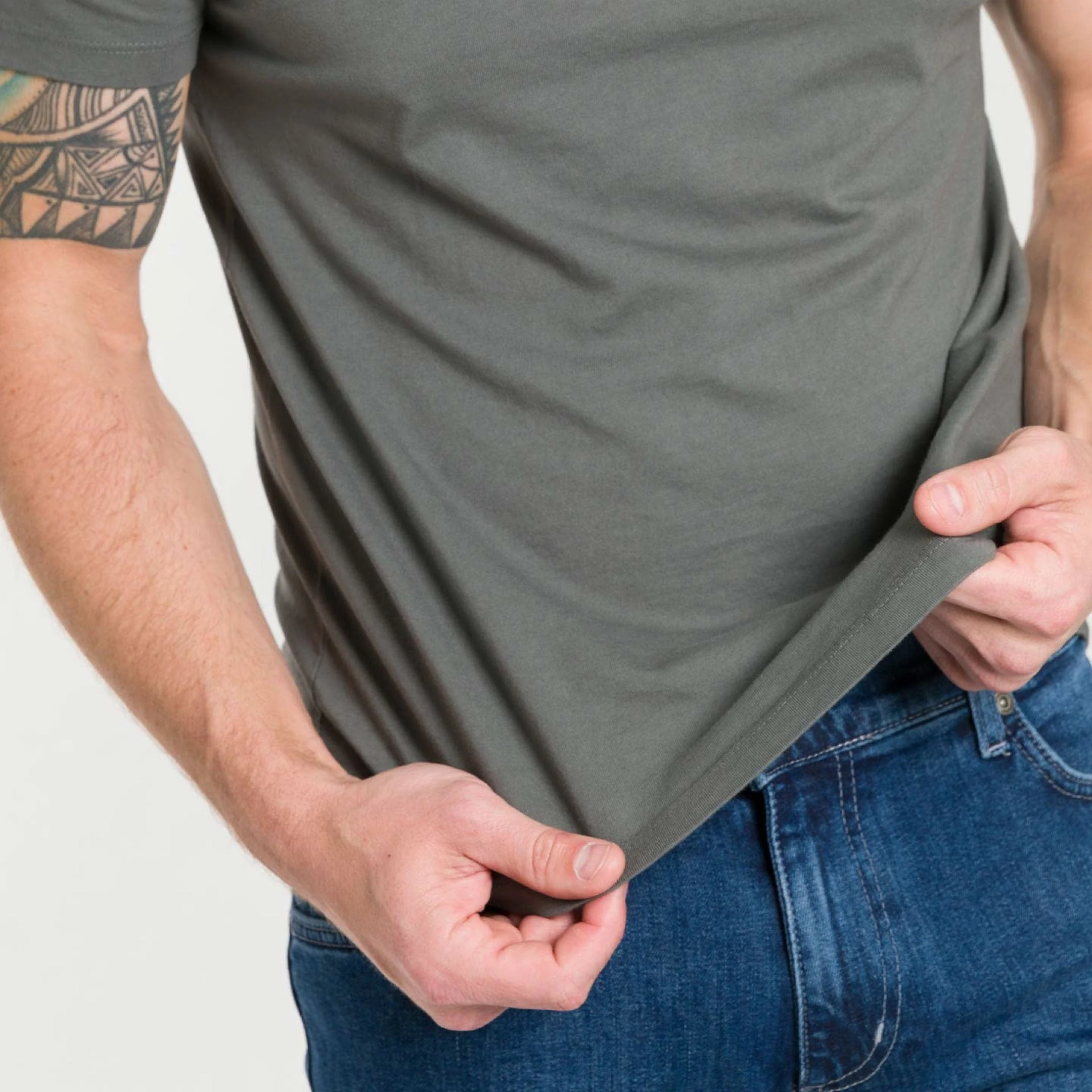 Fieldstone Grey Pima Cotton Crew Neck Tee - Image 6
