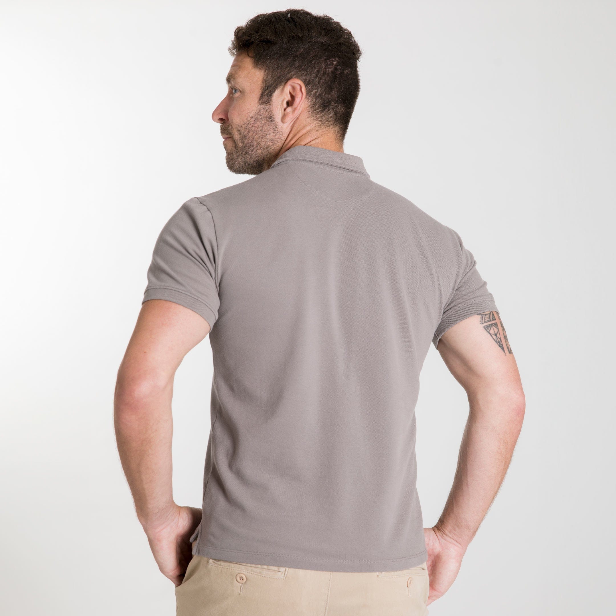 Grey Pique Daily Polo - Image 3