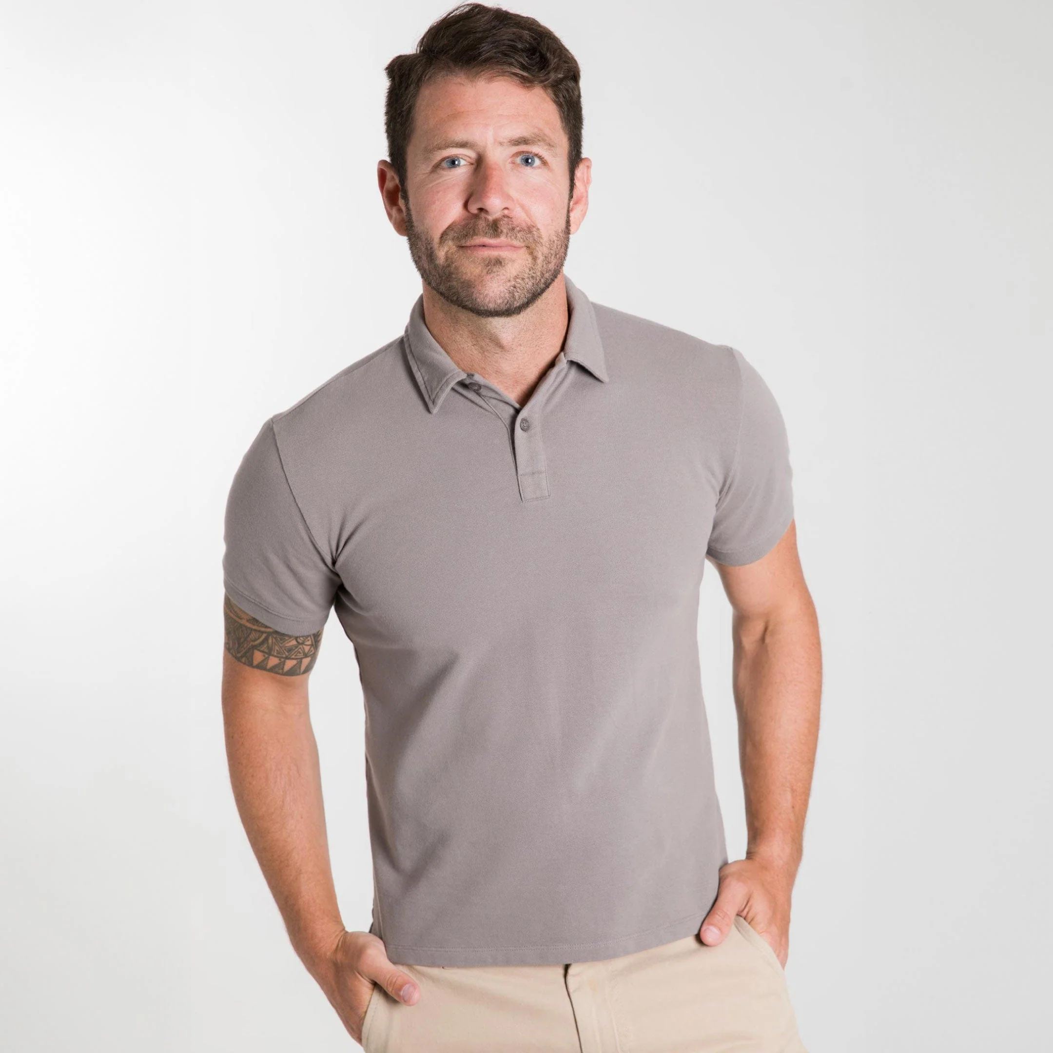 Grey Pique Daily Polo - Image 6