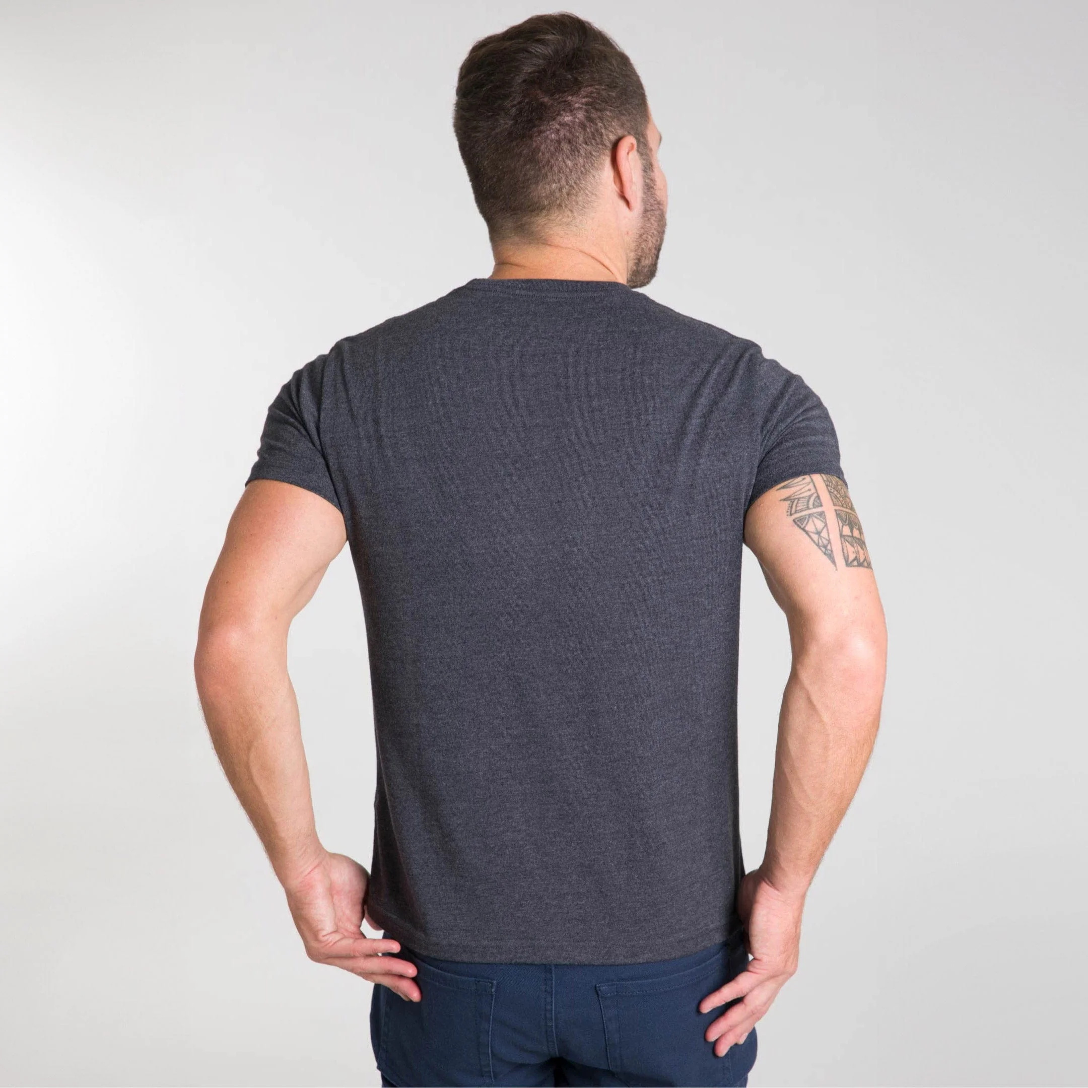 Heather Charcoal Crew Neck Tee - Image 3