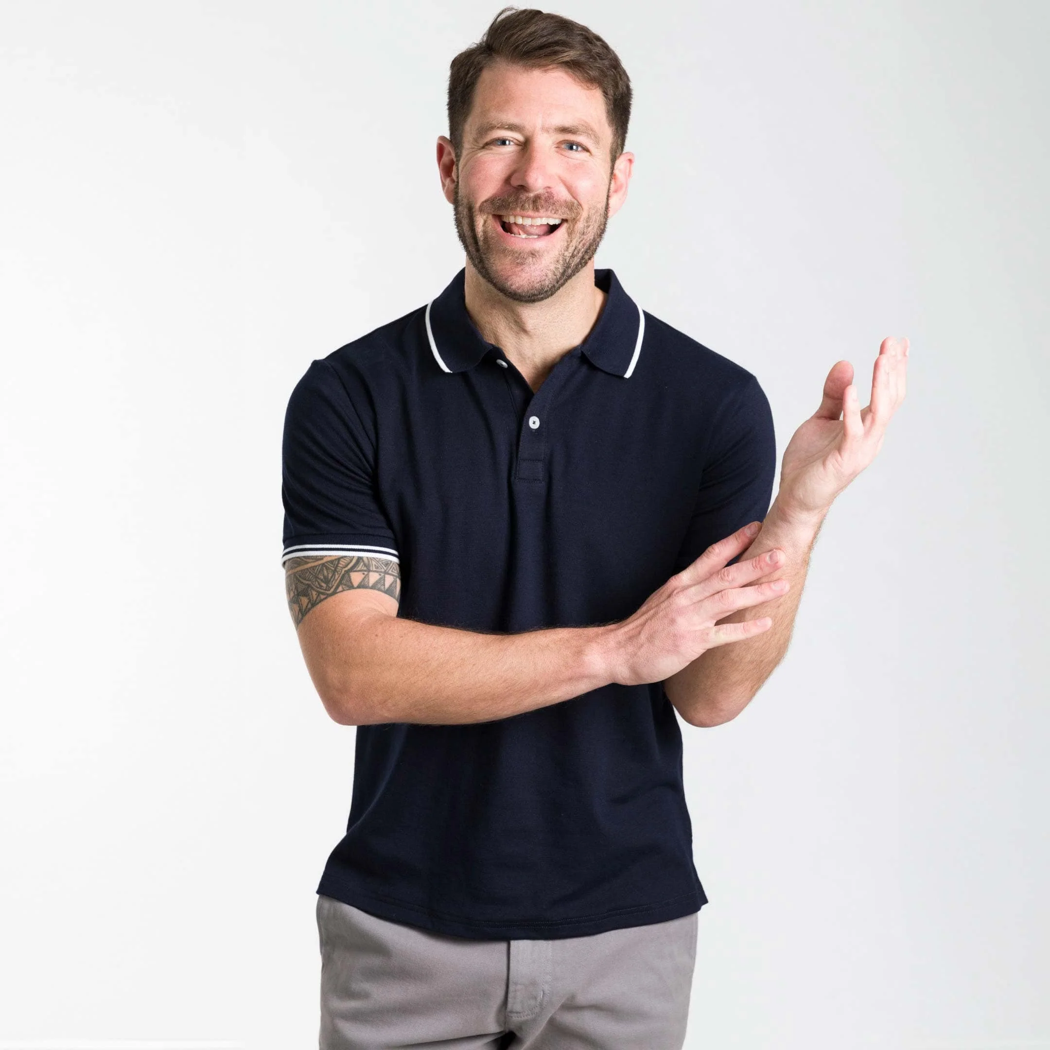 Navy Micro Pique Polo - Image 5