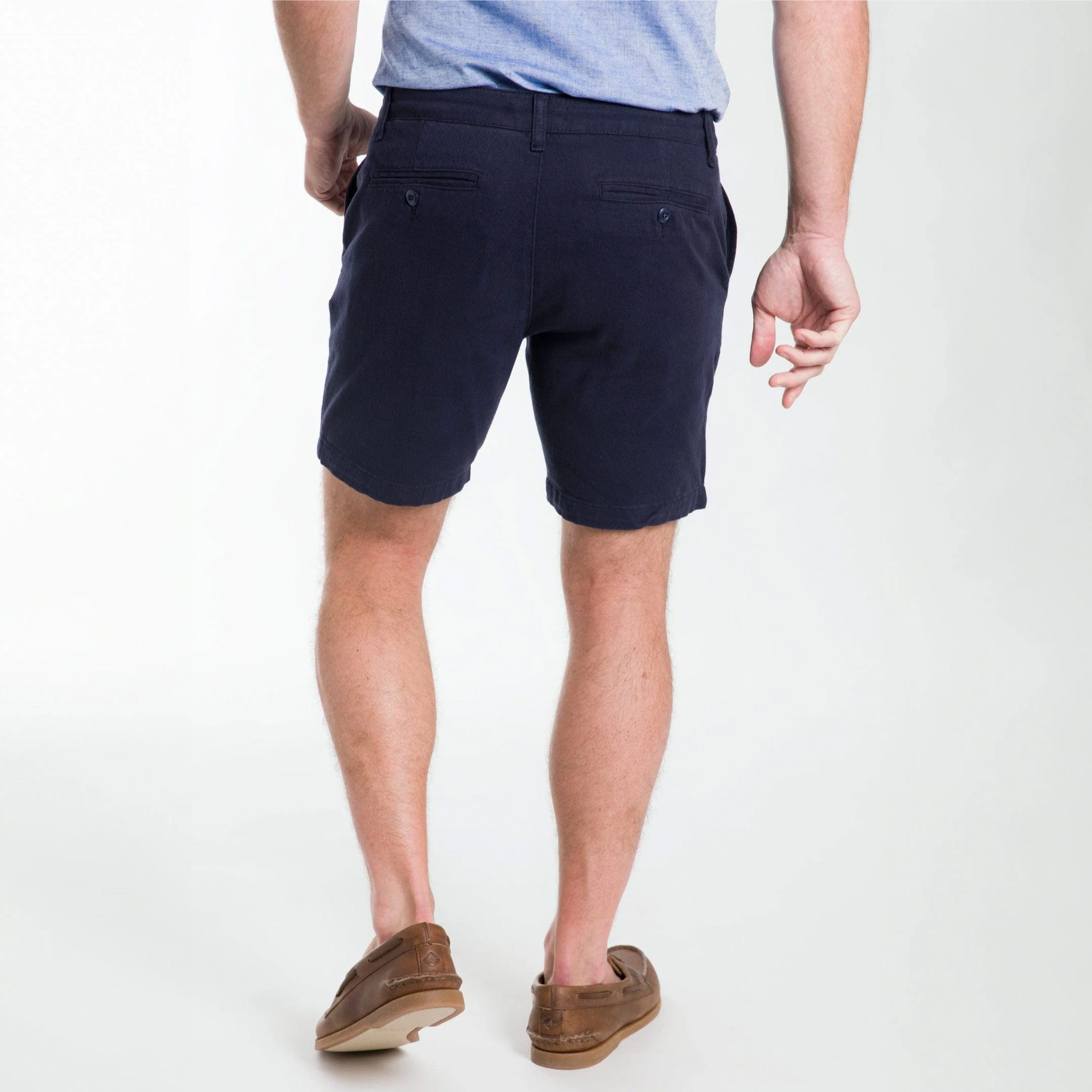 Navy Stretch Washed Chino Short - Image 3