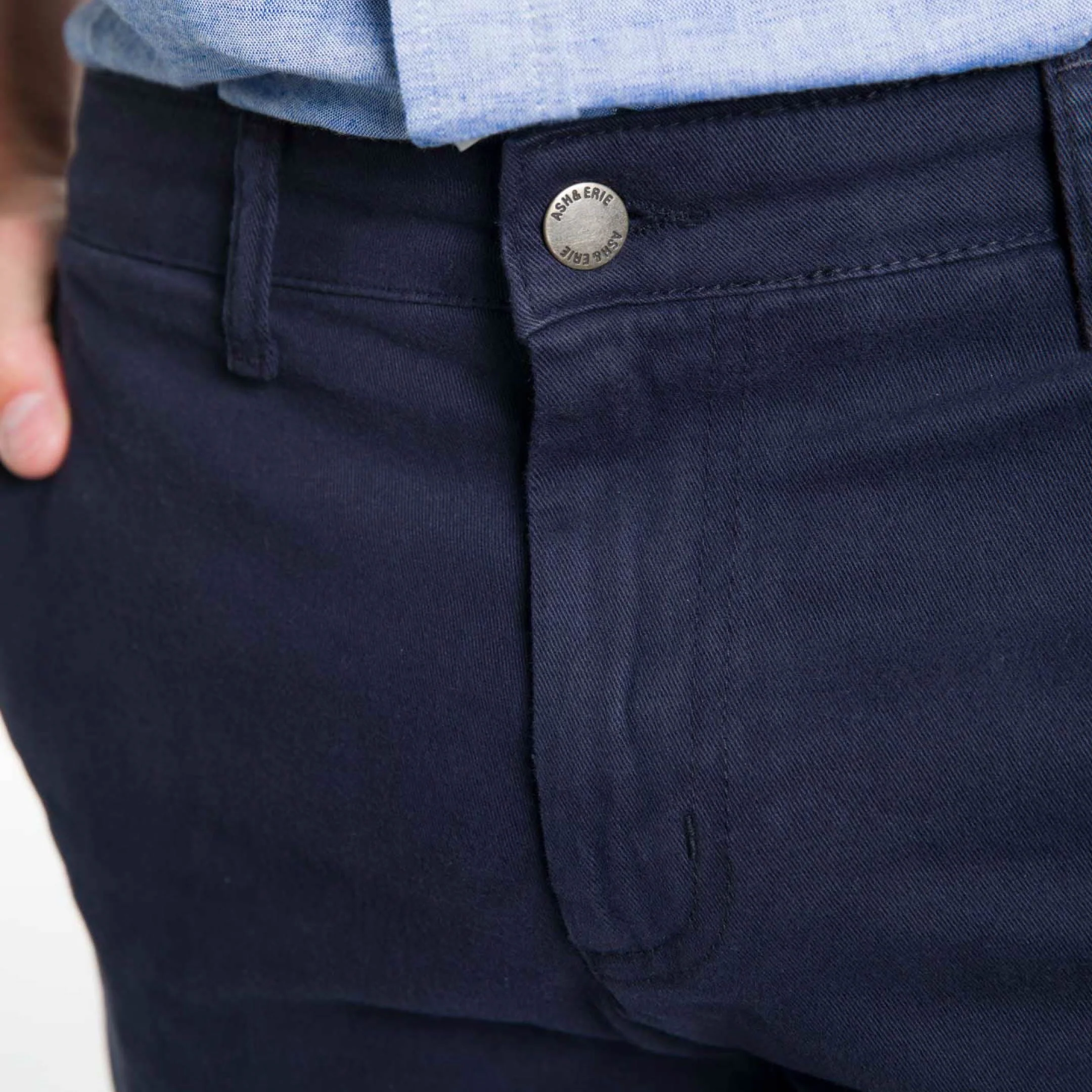 Navy Stretch Washed Chino Short - Image 4