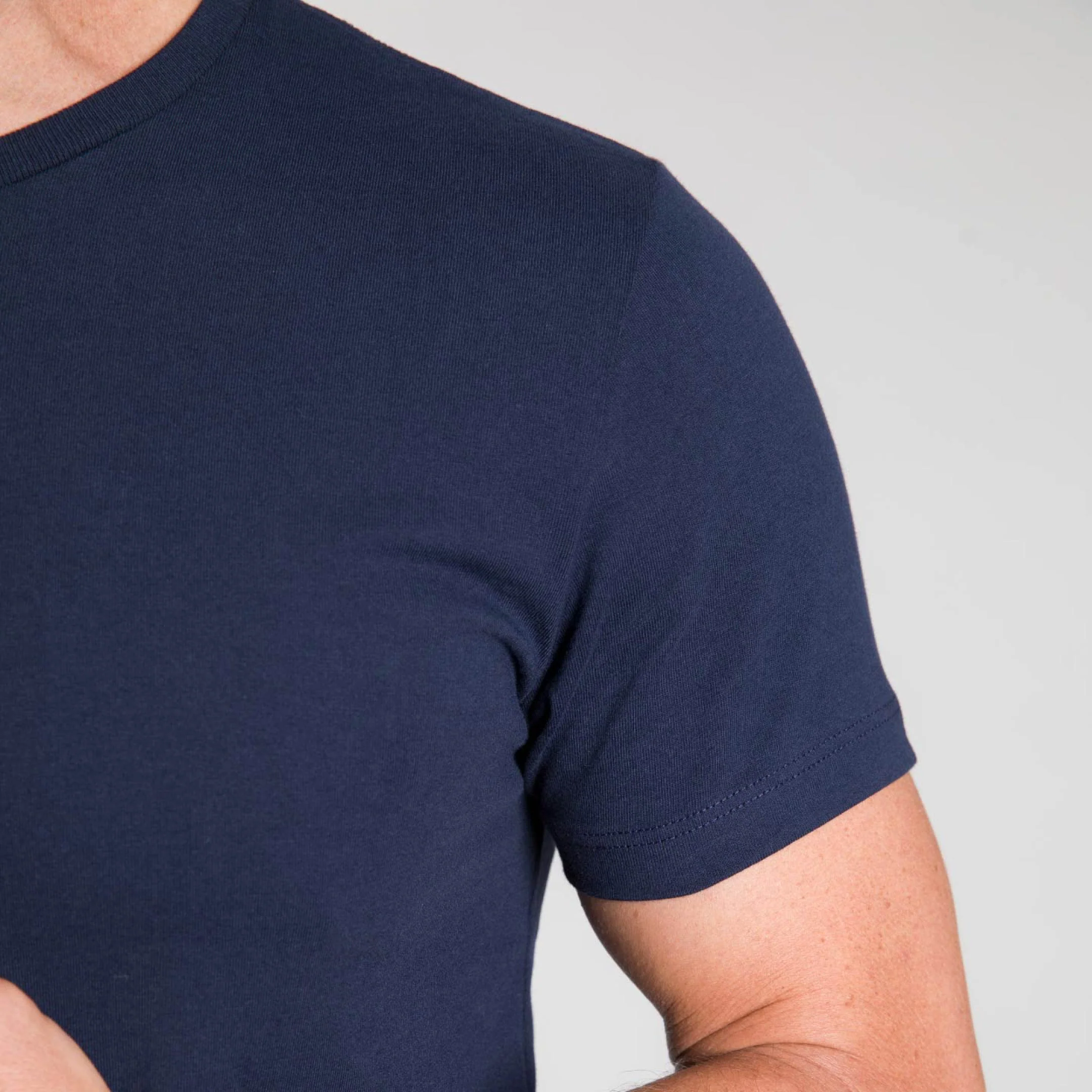 True Navy Pima Cotton Crew Neck - Image 4