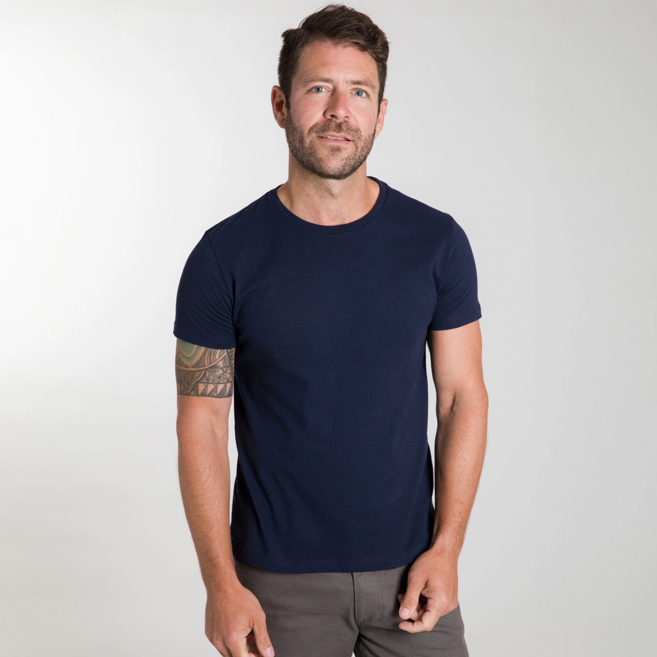 True Navy Pima Cotton Crew Neck - Image 5