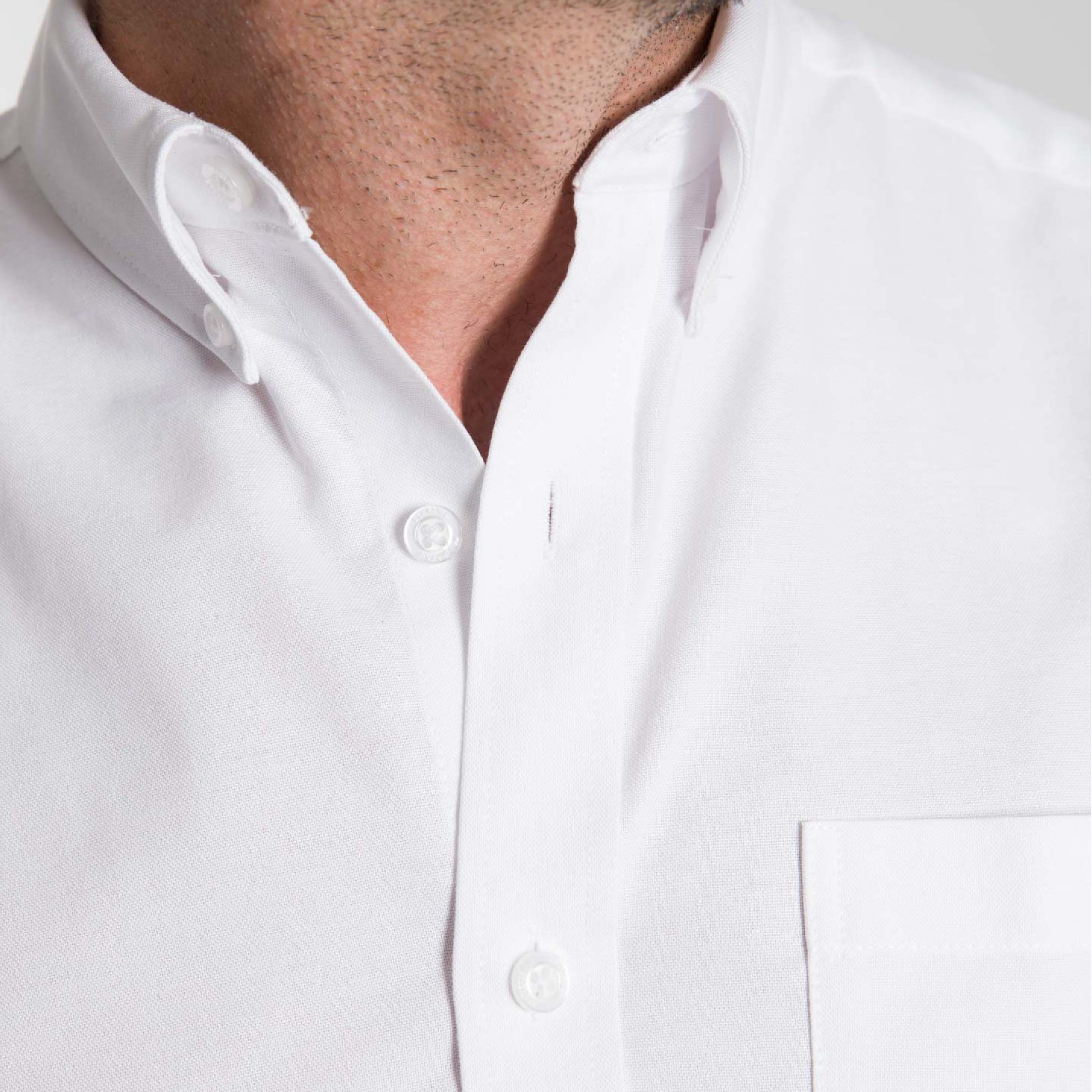 White Oxford Wrinkle Free Short Sleeve Shirt - Image 4