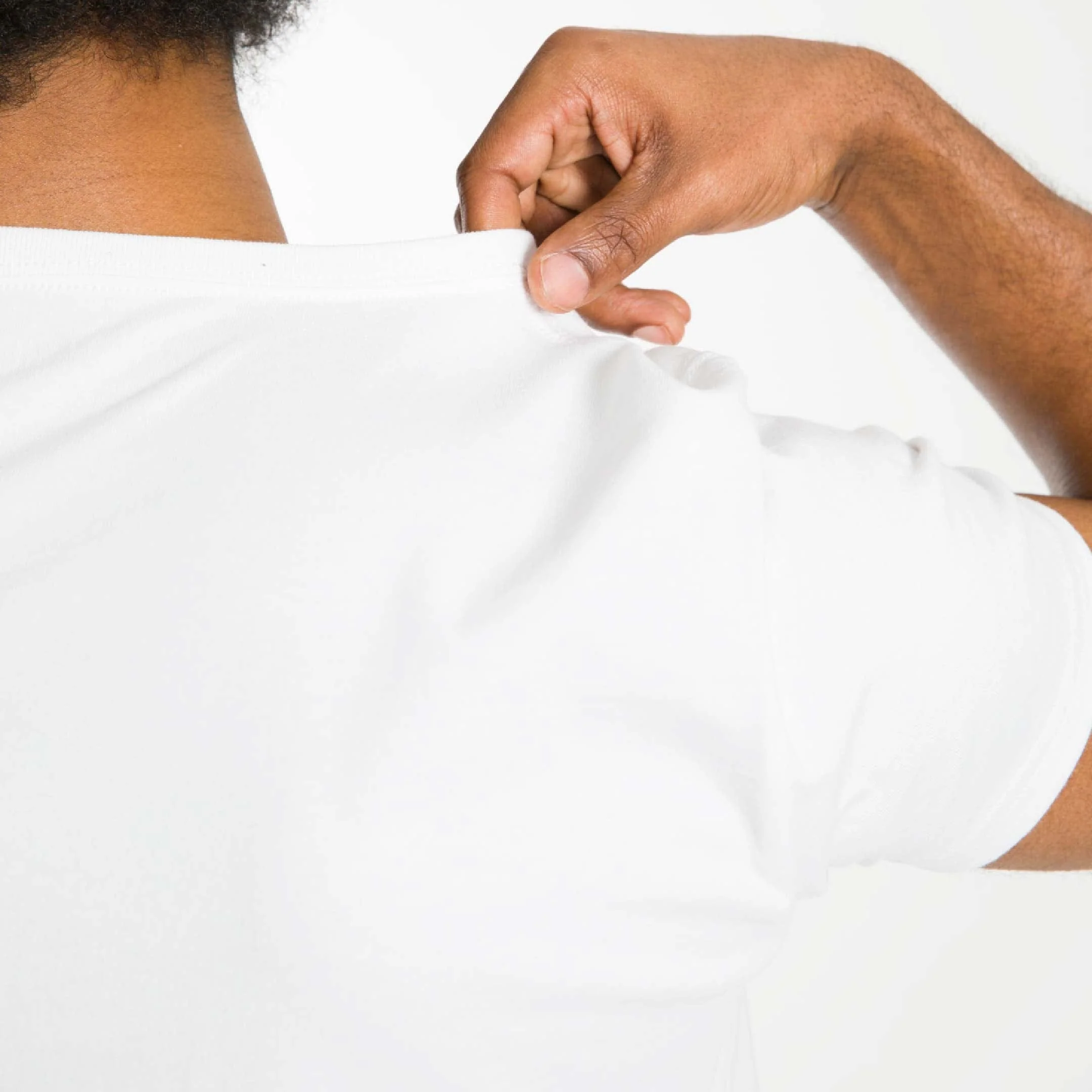 White Pima Cotton V Neck Tee - Image 5